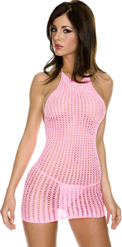 See Through Pink Mini Dress