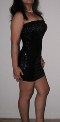 Black Sequin Strapless Dress