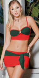 Red and Black Mini Skirt Wrap