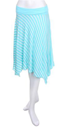 Aqua striped skirt.